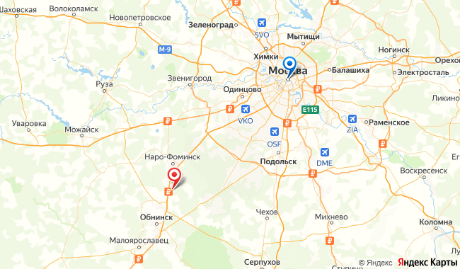 Маршрут до АйДаКемп из Москвы на карте