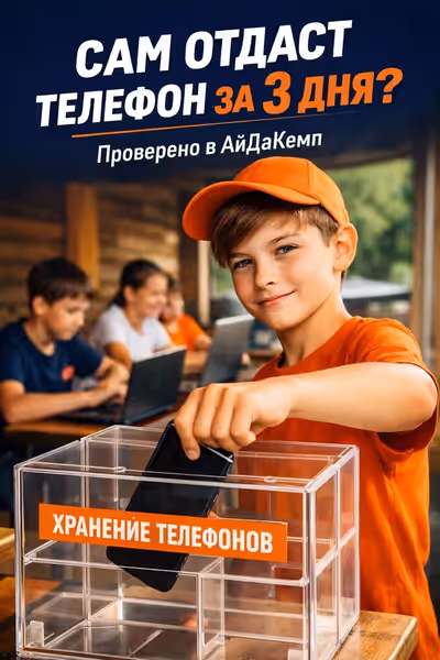 Ребёнок сам откажется от телефона за 3 дня в АйДаКемп